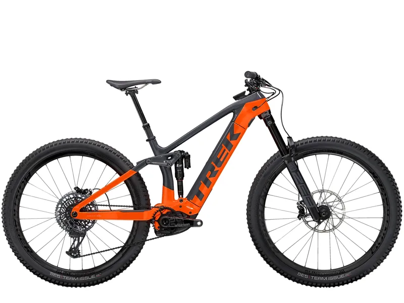 2021 Trek Rail 9.9 Electric Mountain Bike Solid Charcoal and Orange 